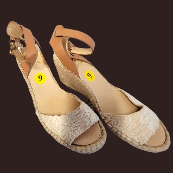 Vince Camuto Platform Wedge Sandal Women’s‎ 9 Shoe Taupe - Picture 4 of 10